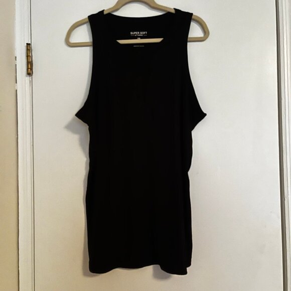 Torrid Size 3x Black Super Soft Ribbed Snap Front High Neck Tank - Picture 5 of 9